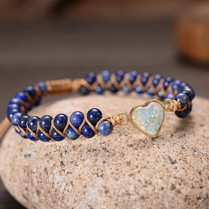 Love Heart Opal Charm Bracelets