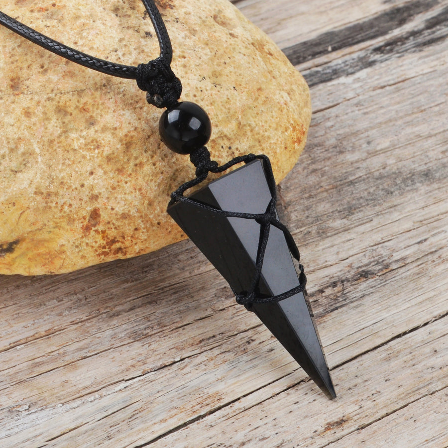 Black Obsidian Pendulum Necklace