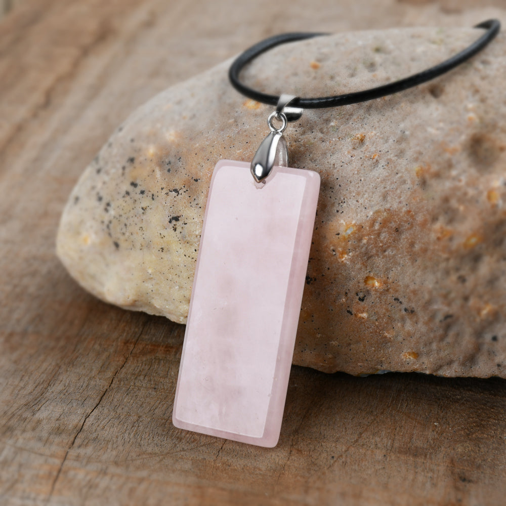 Crystal necklace natural stone rectangular necklace