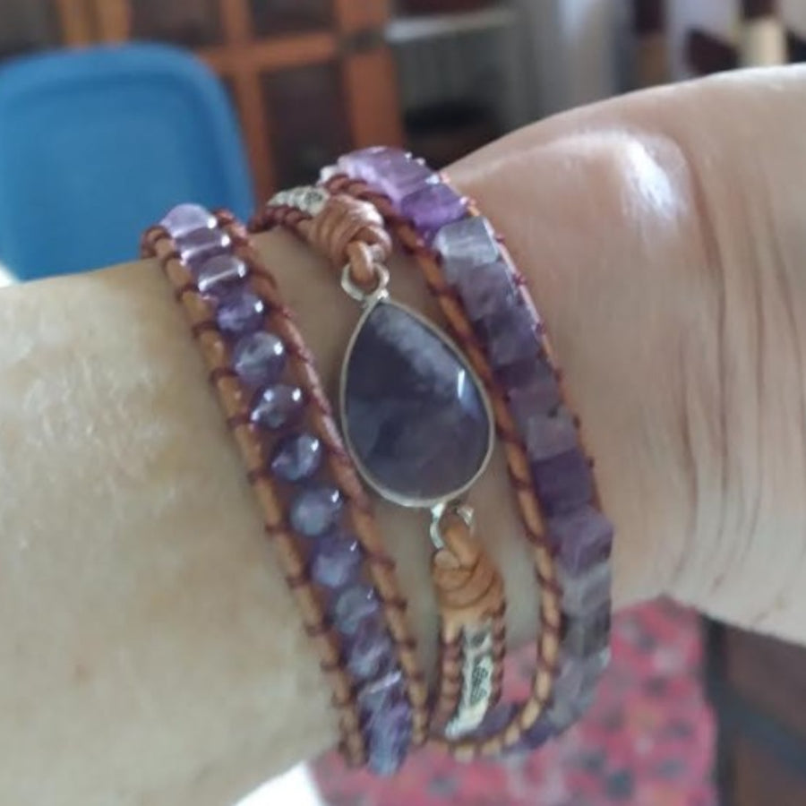 Amethyst Crystal Bracelet(Yoga Bead Bracelet)