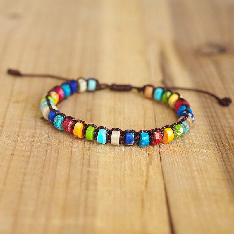 Colorful imperial stone yoga chakra bracelet