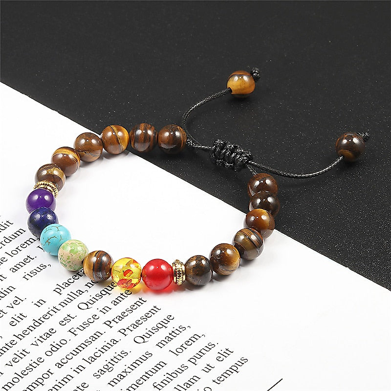 7 chakra adjustable chain bracelet