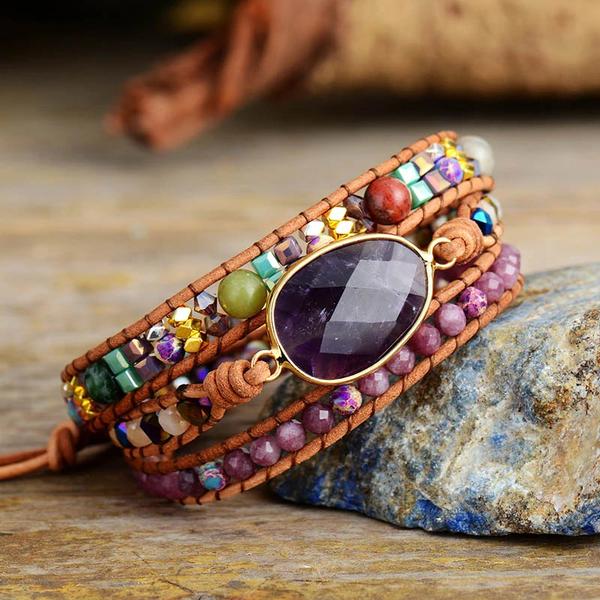 Lepidolite Purple Mica Crystal Beaded Bracelet | Etsy UK | Crystals and  gemstones, Crystal beads bracelet, Beaded bracelets