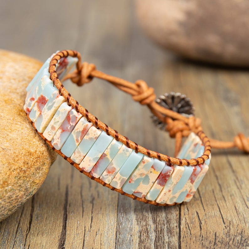 Amazonite Crystal Bracelet- Spiritual Protection Meditation Bracelet