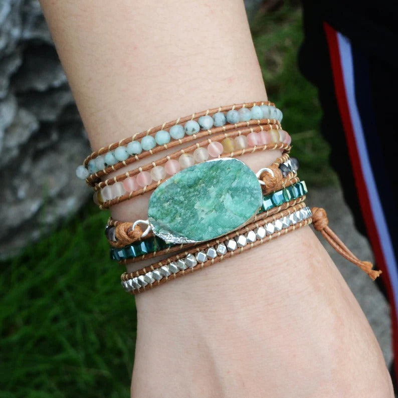 Raw Amazonite Wrap Bracelet