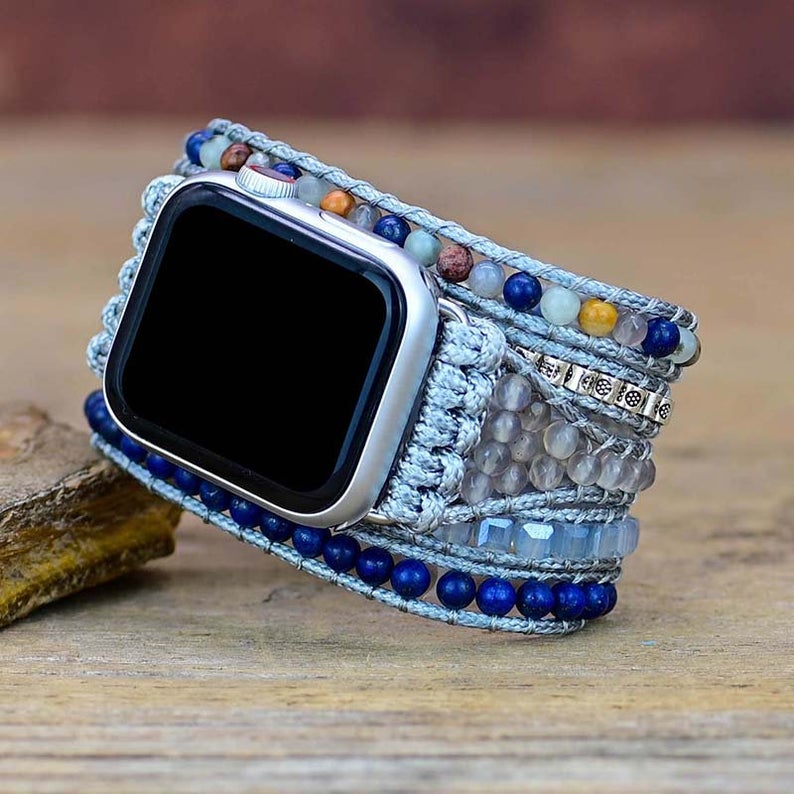 Natural Lapis Lazuli Gemstone Apple Watch Strap